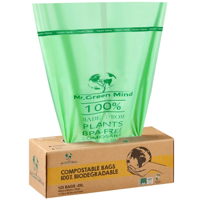 Een Afvalzak bio Mr.Green Mind 45x50cm 20 liter dispenser 125st koop je bij QuickOffice BV