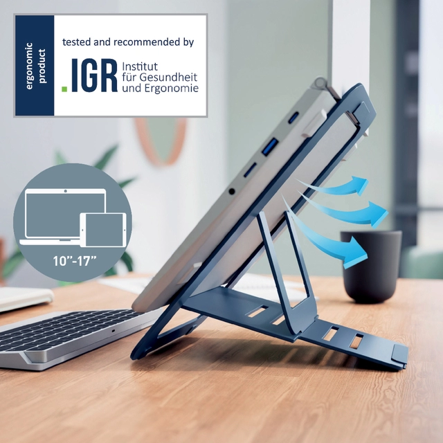 Een Laptopstandaard Leitz Ergo Aluminium plat verstelbaar koop je bij L&N Partners voor Partners B.V.