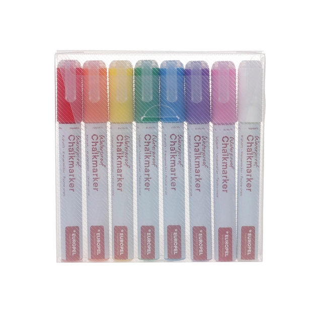 Een Krijtstift Europel watervast 3-6mm assorti etui 8 stuks koop je bij KantoorProfi België BV