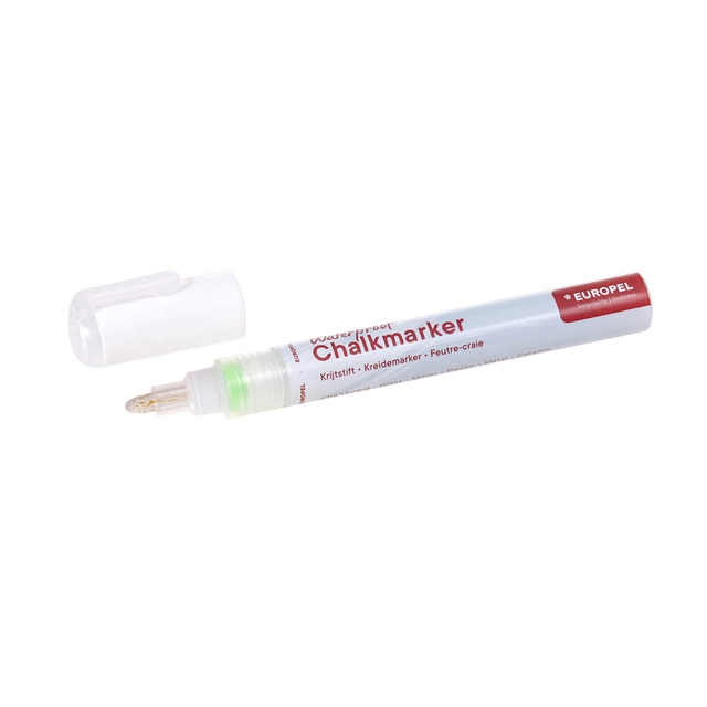 Krijtstift Europel watervast 3-6mm wit blister 1 stuk