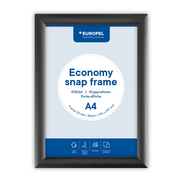 Buy your Kliklijst Europel Economy A4 zwart at QuickOffice BV