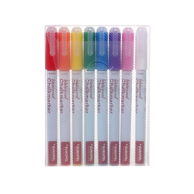 Een Krijtstift Europel watervast 1-3mm assorti etui 8 stuks koop je bij QuickOffice BV