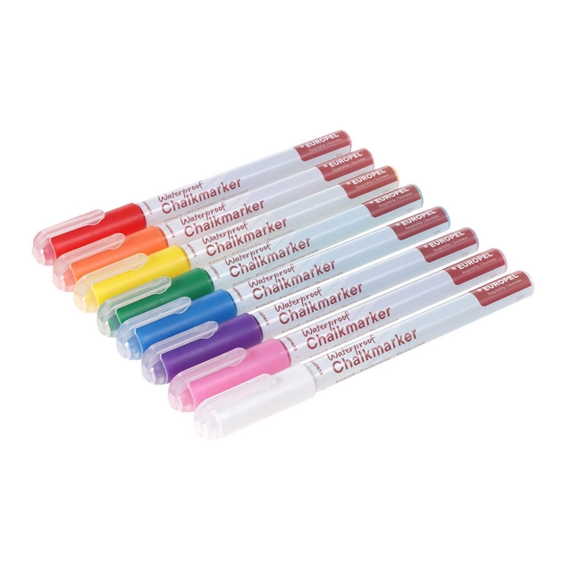 Krijtstift Europel watervast 1-3mm assorti etui 8 stuks