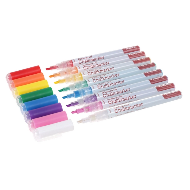 Een Krijtstift Europel watervast 1-3mm assorti etui 8 stuks koop je bij QuickOffice BV