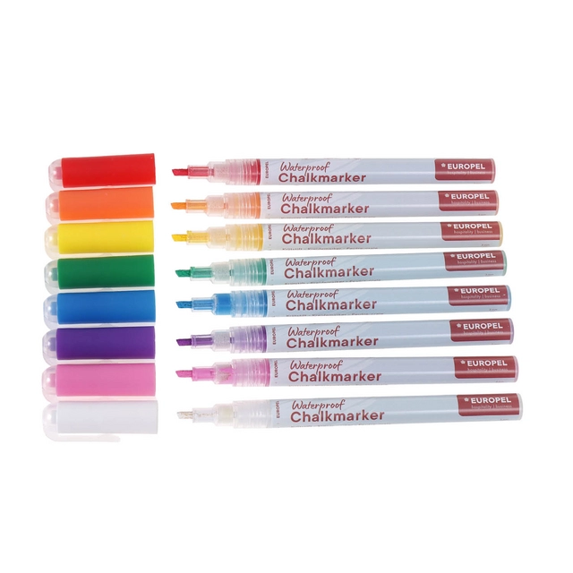 Krijtstift Europel watervast 1-3mm assorti etui 8 stuks