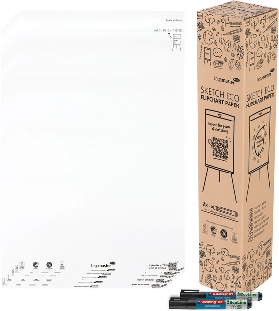 Een Flipoverpapier Legamaster SKETCH ECO blanco 5x 20 vellen koop je bij QuickOffice BV