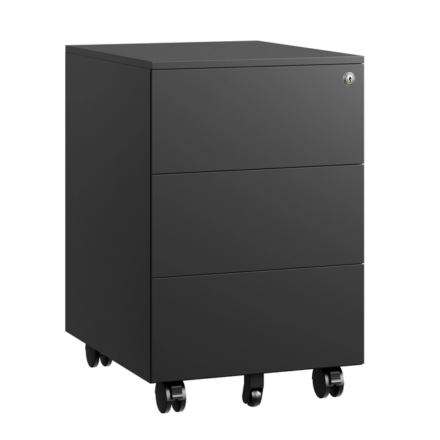 Een Ladeblok Euroseat 3 gelijke lade 50x39x60cm op wieltjes zwart koop je bij MegaOffice