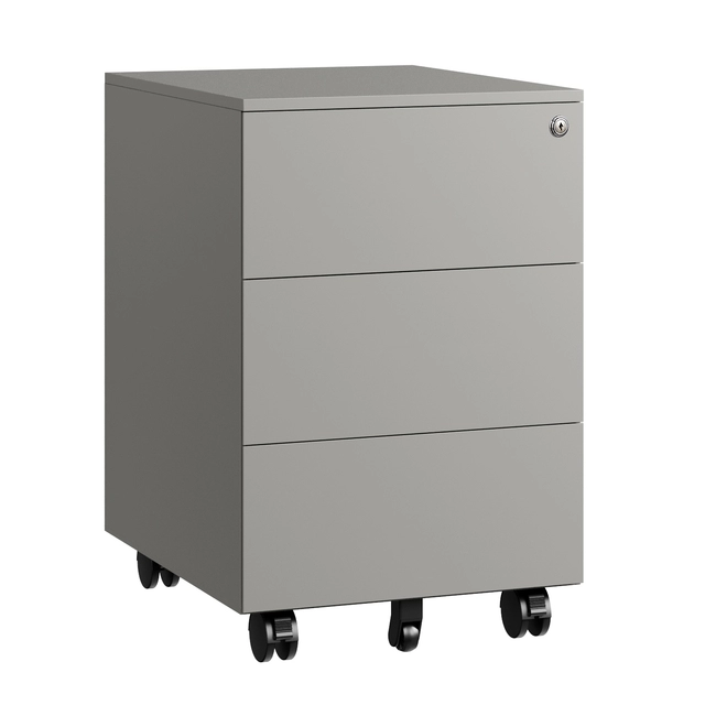 Een Ladeblok Euroseat 3 gelijke lade 50x39x60cm op wieltjes grijs koop je bij MegaOffice