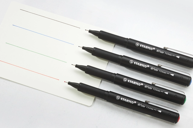 Een Fineliner STABILO dr!ver fijn assorti 4 stuks koop je bij Unimark Office B.V.