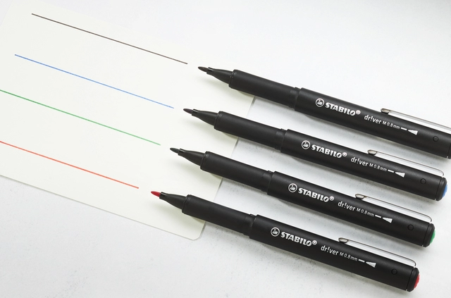 Een Fineliner STABILO dr!ver medium assorti 4 stuks koop je bij Unimark Office B.V.