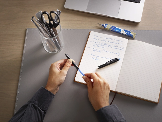 Een Rollerpen PILOT friXion Ball Plus medium blauw koop je bij Holzem Kantoorefficiency