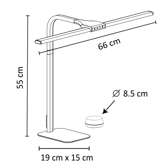 Een Bureaulamp Unilux Strata base led zwart koop je bij MV Kantoortechniek B.V.