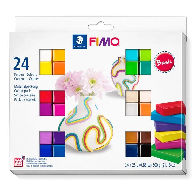 Een Boetseerklei Fimo soft set colour pack 24 kleuren koop je bij Totaal Kantoor Goeree