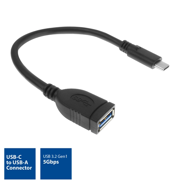 Kabel ACT USB 3.0 OTG USB-C male naar USB-A female