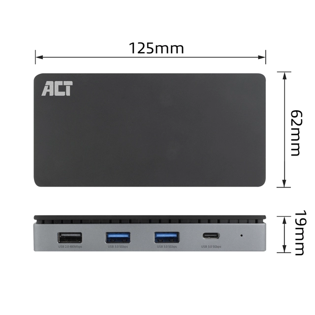 Dockingstation ACT USB-C 4K MST voor 2 HDMI monitoren