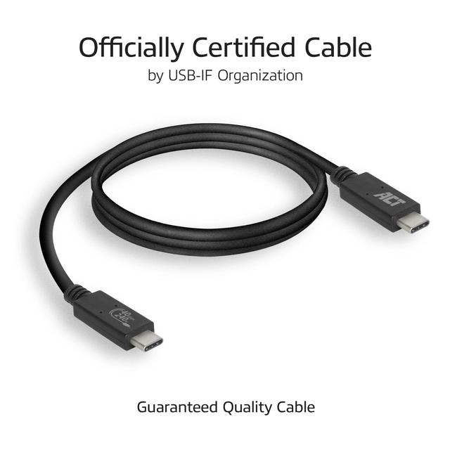 Een Kabel ACT USB4 40Gbps USB-C USB-IF koop je bij The Cartridge Company