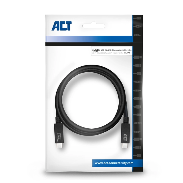 Een Kabel ACT USB4 40Gbps USB-C USB-IF koop je bij L&N Partners voor Partners B.V.