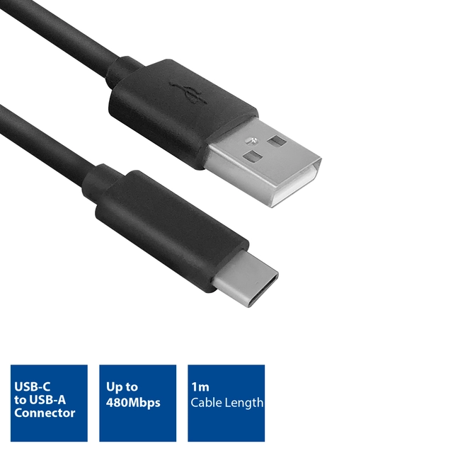 Kabel ACT USB 2.0 USB-A naar USB-C 1 meter