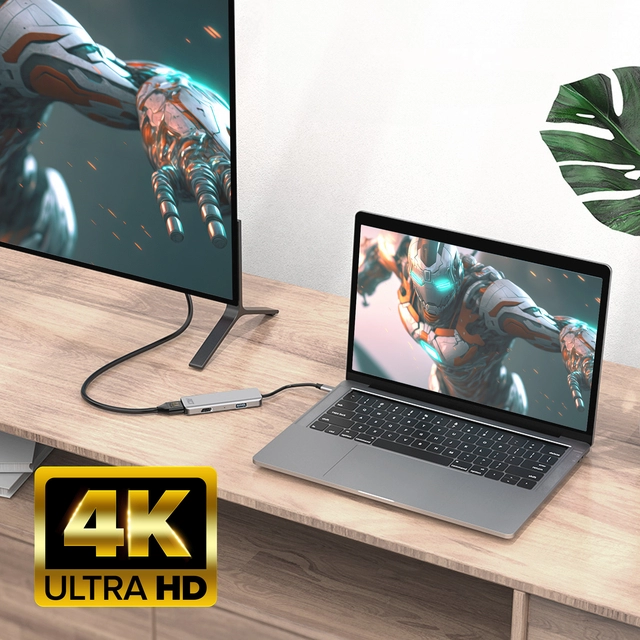 Een Adapter ACT USB-C 4K multiport voor 2 HDMI monitoren koop je bij KantoorProfi België BV