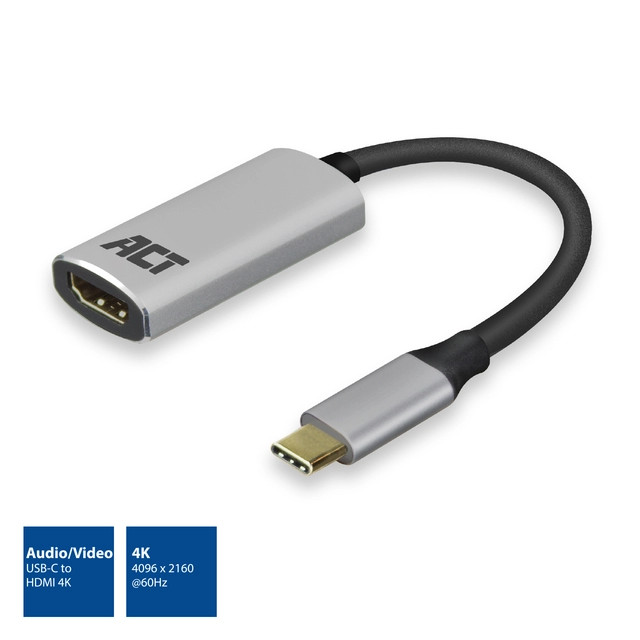 Een Adapter ACT USB-C naar HDMI koop je bij Omnia 4 Office