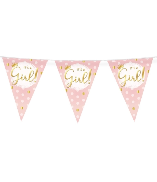 Een Party Flags foil It's a girl! koop je bij Van Hoye Kantoor BV