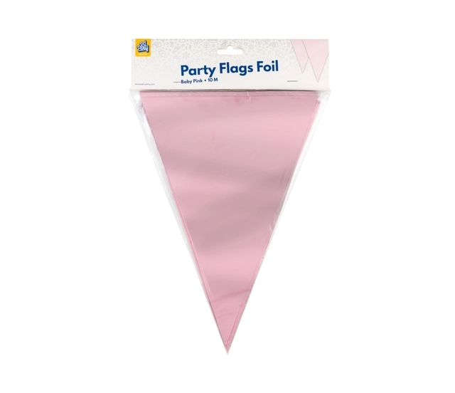 Een Party Flag Foil Baby Pink koop je bij MegaOffice