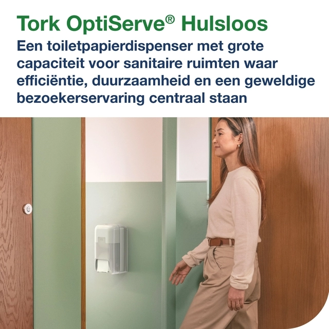 Toiletpapierdispenser Tork T7 Elevation OptiServe Coreless verticaal duo wit 558040