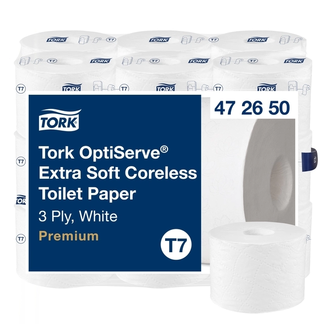 Een Toiletpapier Tork T7 Premium Optiserve Coreless 3-laags 63m wit 472650 koop je bij Omnia 4 Office