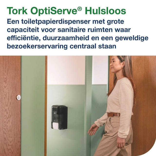 Toiletpapierdispenser Tork T7 Elevation OptiServe Coreless verticaal duo zwart 558042