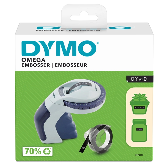 Een Lettertang Dymo Omega embossing blauw koop je bij The Cartridge Company