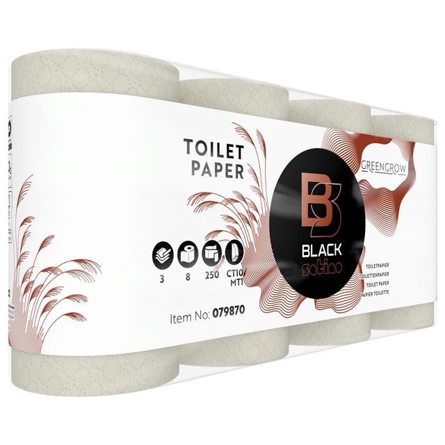 Een Toiletpapier BlackSatino GreenGrow CT10 3-laags 250vel naturel 079870 koop je bij Omnia 4 Office