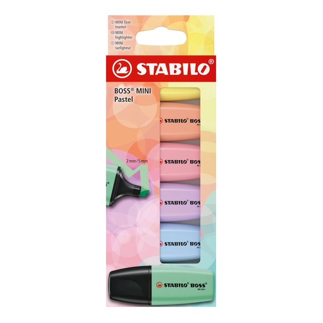 Een Markeerstift STABILO BOSS mini pastel assorti 6 stuks koop je bij MV Kantoortechniek B.V.