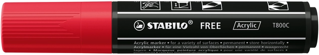 Een Acrylmarker STABILO Free Acrylic T800C karmijnrood koop je bij Unimark Office B.V.