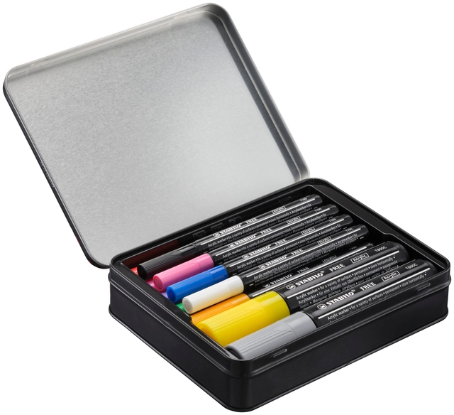 Een Acrylmarker STABILO Free Acrylic Starter Kit assorti 11 stuks koop je bij Unimark Office B.V.