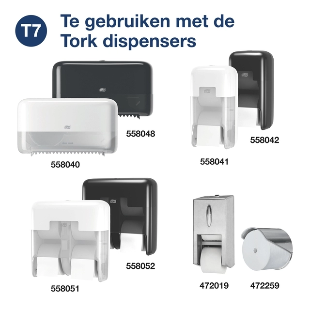 Een Toiletpapier Tork T7 Advanced Optiserve Coreless 2-laags 94m naturel 472640 koop je bij Holzem Kantoorefficiency