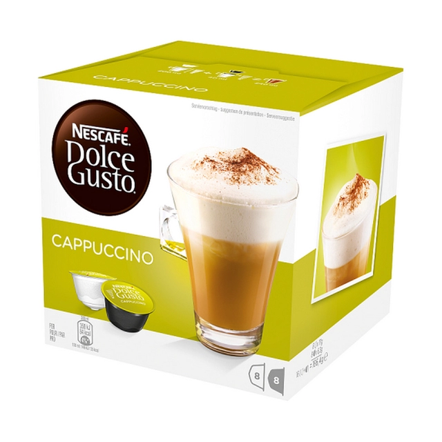 Een Koffiecups Dolce Gusto cappuccino 16 stuks koop je bij Holzem Kantoorefficiency