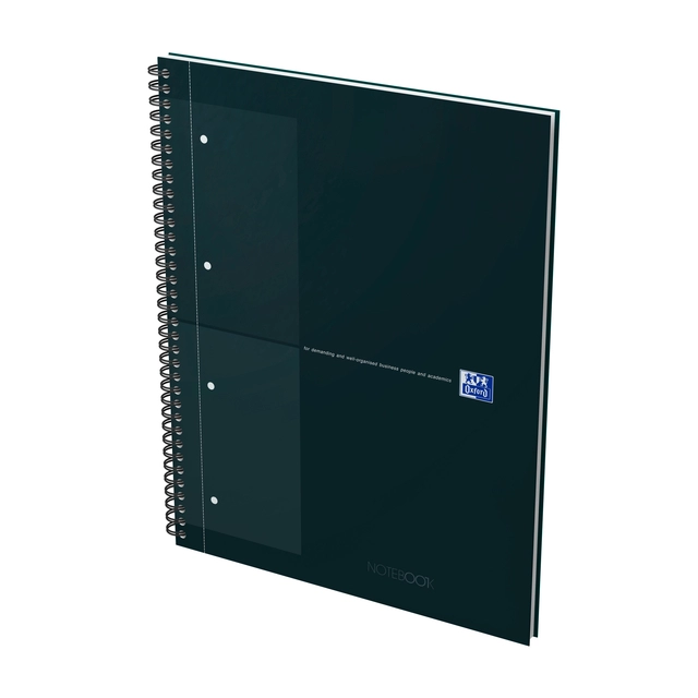 Een Spiraalblok Oxford International Notebook A4+ ruit 5X5mm zwart koop je bij Unimark Office B.V.