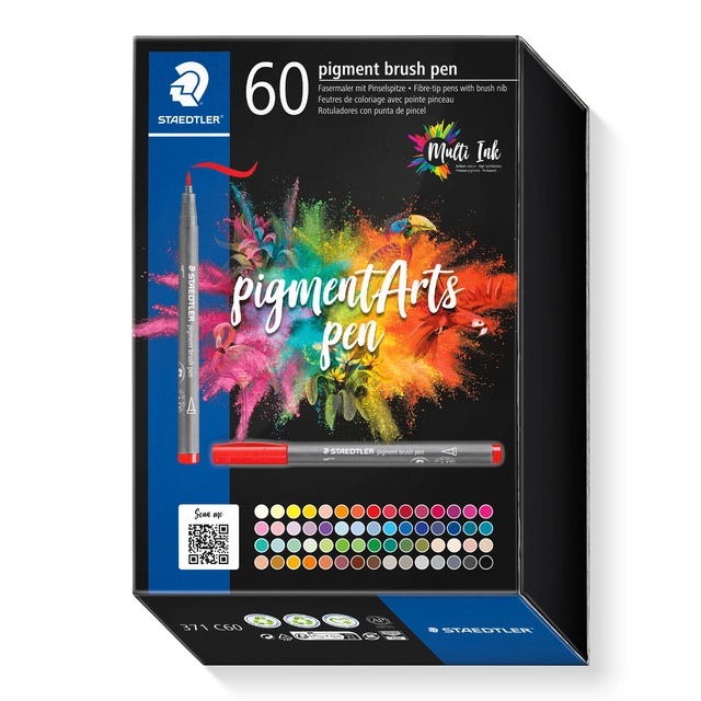 Een Brushpen Staedtler PigmentArts set à 60 kleuren koop je bij Unimark Office B.V.