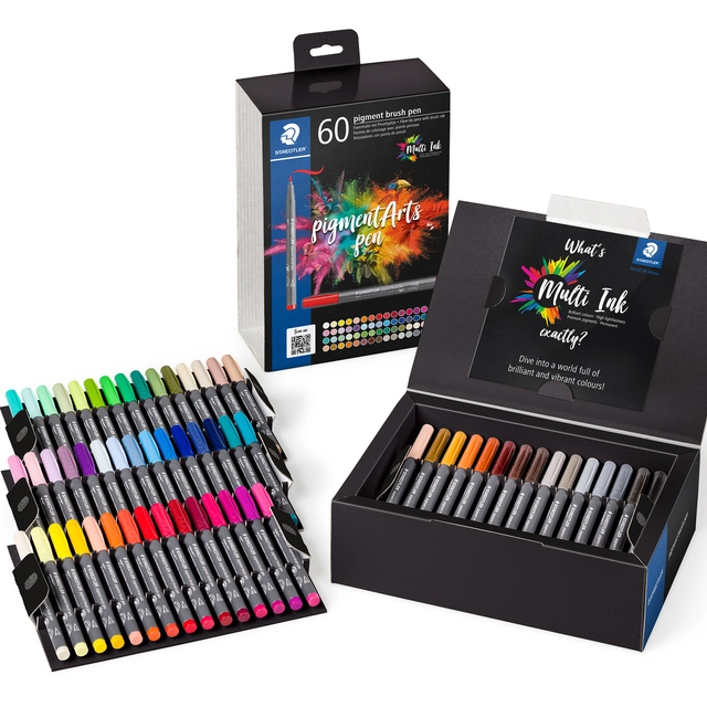 Een Brushpen Staedtler PigmentArts set à 60 kleuren koop je bij Unimark Office B.V.