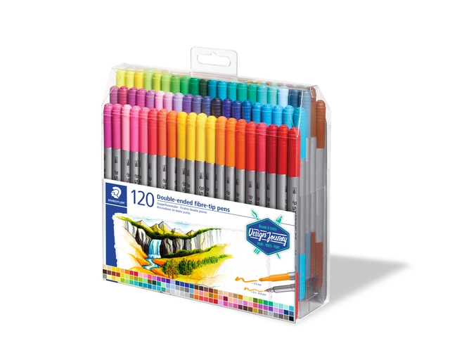 Een Kleurstift Staedtler 3200 dubbele punt fijn en ultrafijn etui à 120 kleuren koop je bij Unimark Office B.V.