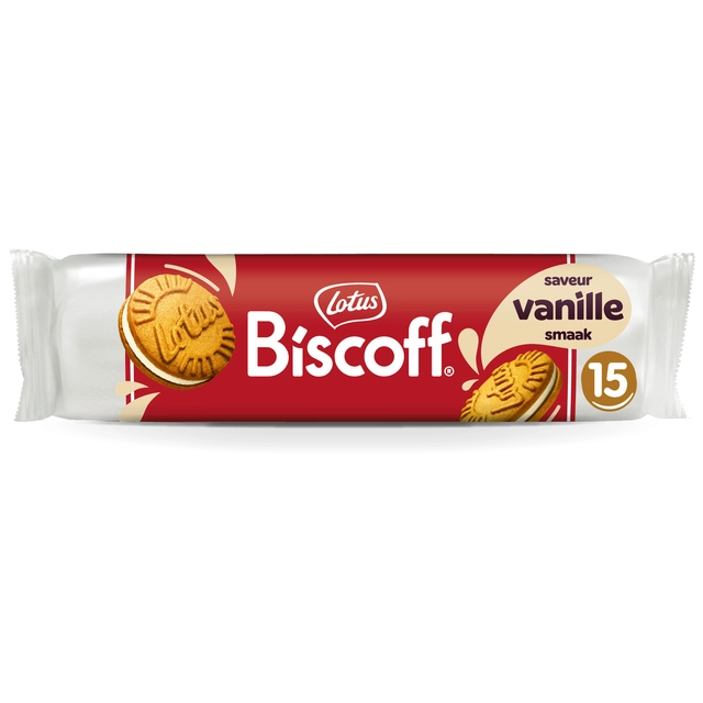 Een Koekjes Lotus Biscoff speculoos sandwich vanille 15 stuks koop je bij Unimark Office B.V.