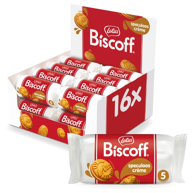 Een Koekjes Lotus Biscoff sandwich speculooscreme 5 stuks koop je bij Unimark Office B.V.