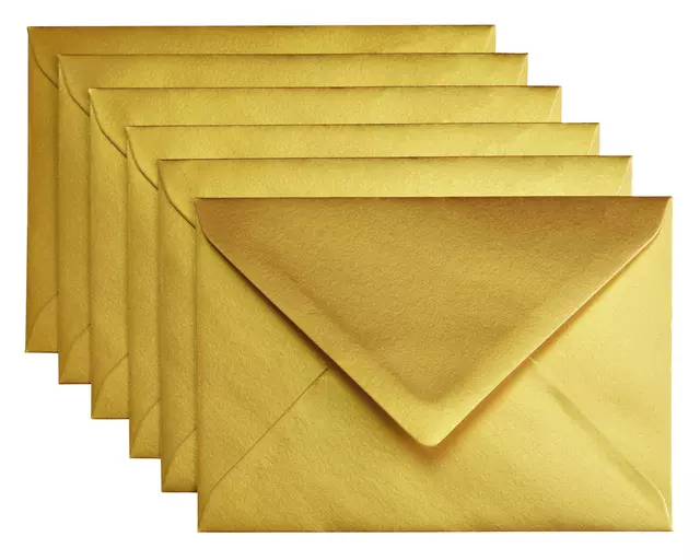 Een Envelop Papicolor C6 114x162mm metallic goud koop je bij Goedkope Kantoorbenodigdheden
