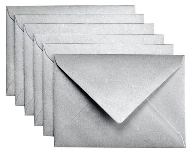 Een Envelop Papicolor C6 114x162mm metallic zilver koop je bij KantoorProfi België BV