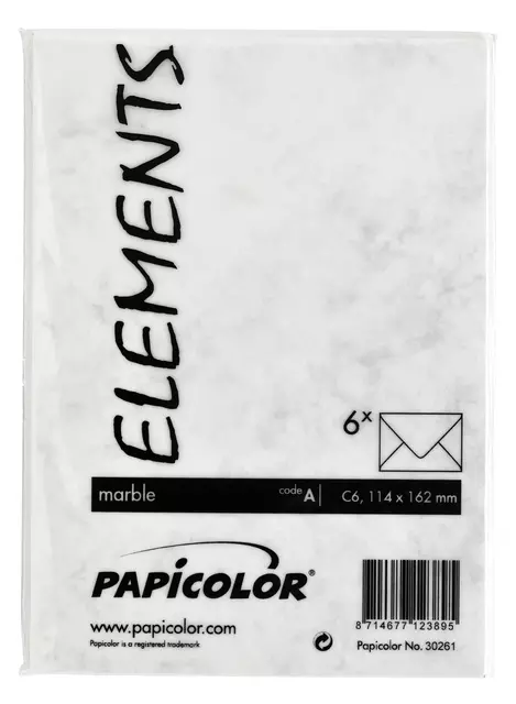 Een Envelop Papicolor C6 114x162mm marble grijs koop je bij EconOffice