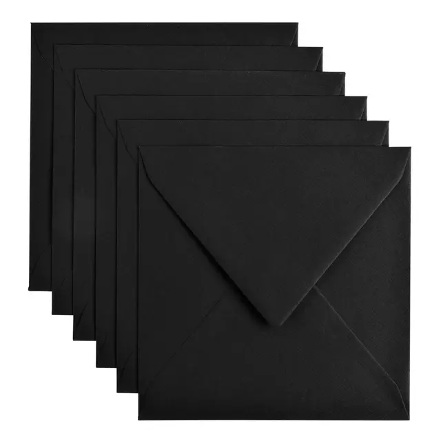 Een Envelop Papicolor 140x140mm ravenzwart koop je bij Totaal Kantoor Goeree