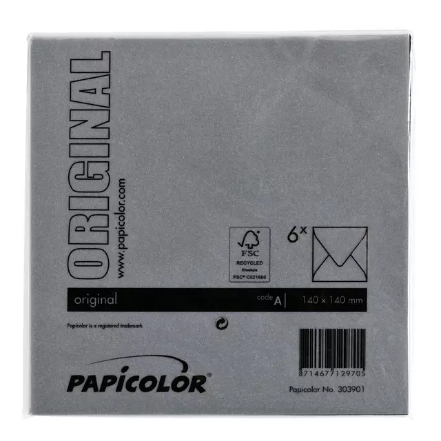 Een Envelop Papicolor 140x140mm ravenzwart koop je bij KantoorProfi België BV