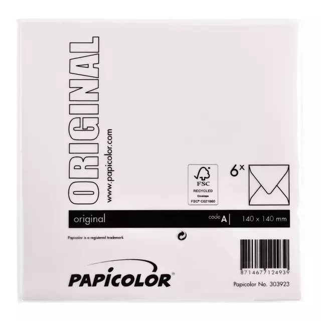 Een Envelop Papicolor 140x140mm lichtroze koop je bij EconOffice