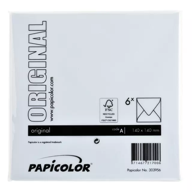 Een Envelop Papicolor 140x140mm babyblauw koop je bij KantoorProfi België BV