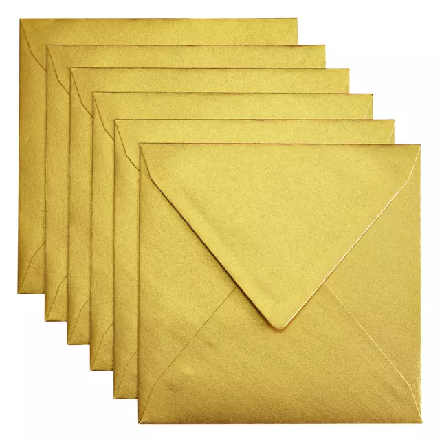 Een Envelop Papicolor 140x140mm metallic goud koop je bij EconOffice